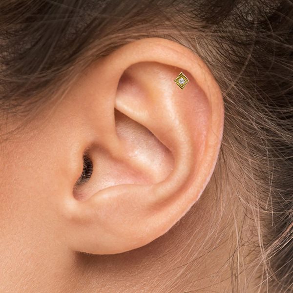 Image of a flat ear piercing